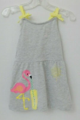 Kidgets ~ Gray Sun Dress  w/Flamingo * Size 12 Mo Foto 1 de 4
