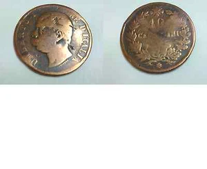 Moneda Autentica de 10 Centimos Umberto I de Italia, ceca BI - Imagen 1 de 1