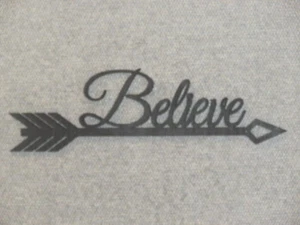 Believe Arrow Wood Wall Sign Home Decor - Picture 1 of 3