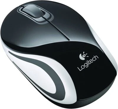 Logitech - M187 Mini Wireless Optical Ambidextrous Mouse - Black-white NEW  - Image 1 of 3