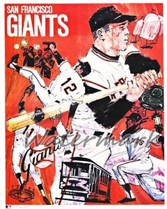 Vintage MLB San Francisco Giants Reprint Poster Picture Color 8 X 10 Photo  - Picture 1 of 1