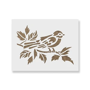 Plantilla de pájaro en rama - plantillas Mylar duraderas y reutilizables - Imagen 1 de 5