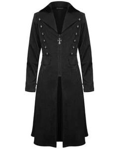 Abrigo largo gótico Devil Fashion para hombre negro Steamupunk militar abrigo trinchera - Imagen 1 de 13