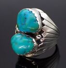 Vintage  Sterling Silver 925 Ring Turquoise, Unisex Jewelry 22gr size 9