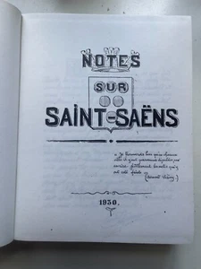 Lejeune A., Notes sur Saint-Saëns, 1930. - Picture 1 of 3
