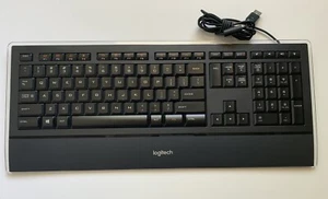Logitech Illuminated Keyboard Wired USB K740 Y-UY95 -Tested - Afbeelding 1 van 5