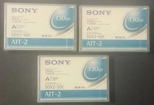 3 Pcs Sony SDX2-50C 50GB/130GB AIT-2 AIT DATA CARTRIDGE, 64K - FREE Shipping! - Afbeelding 1 van 3