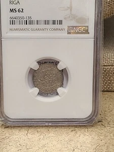 1601 Poland 1S Riga NGC MS 62 - Picture 1 of 4