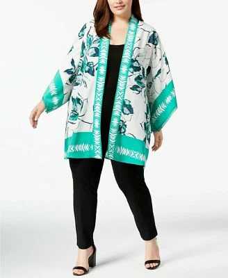 Kimono estampado fauna arte verde Alfani tallas grandes 0X/1X 2X/3X nuevo con etiquetas precio de venta sugerido por el fabricante $99 A1101 Foto 1 de 4
