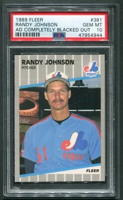 Fleer #381 Randy Johnson Montreal Expos 1989 anuncio oscurecido PSA 10 GEMA como nuevo Foto 1 de 3