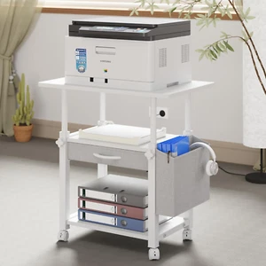 Large 22"X15" Printer Stand, 3-Tier Height Adjustable with Storage Drawer & Side - Picture 1 of 12