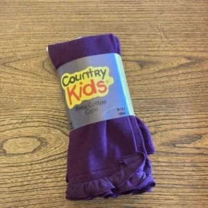 Country Kids Pima Cotton Ruffle Capri - Blackberry - Size 9-11 yrs, NWT - Picture 1 of 6