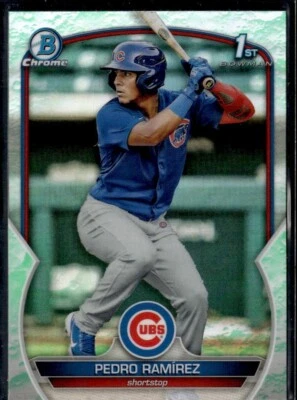 2023 BOWMAN CHROME 1ST BOWMAN GREEN LUNAR GLOW REFRACTOR #BCP-2 PEDRO RAMIREZ - Image 1 of 2