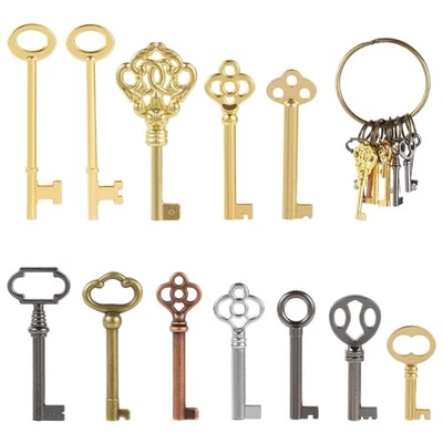 VYH 12PCS Hollow Barrel Universal Skeleton Key for Vintage Furniture and Locks