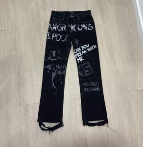 DDP Energie Mens Jeans Pats Trousers Paint Print y2k Distressed Mens Rare 30/32 - Picture 1 of 17