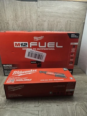 Milwaukee M12 FUEL ¼in Impact Driver 2551-22 + ⅜in Ratchet Cordless Kit 2457-20 - Image 1 of 4