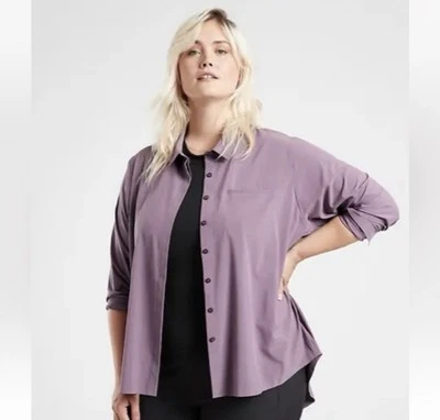 Athleta Size 2X Plus Urbanite Top 2.0 | Dark Sky Violet #981471 - Image 1 of 4