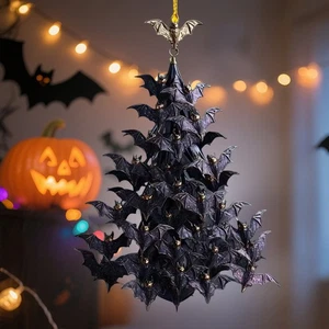 Halloween Deko 2D Fledermaus Ornament Acryl Fledermaus Deko Fledermaus Schwarm Baumschmuck - Bild 1 von 7