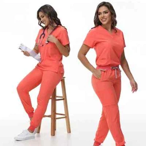 Hot New Scrub Set Medical Uniforms Doctor Surgery Overalls Beauty Salon Workwear - Picture 1 of 36