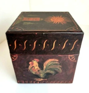 BOB'S BOXES Primitive Shimmel's Rooster by Susan Winget Storage Box - 5"x 5"x 5" - Picture 1 of 7