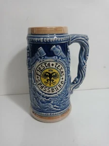 Six Flags Spassburg German Fiesta Texas Mug / Steins Ceramic Blue - Picture 1 of 4