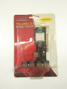 PCI To USB 2.0 PC Expansion Card Adapter Low Profile Bracket 4x USB2.0 Ports - Picture 1 of 5