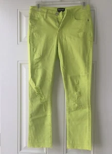 Bebe Skinny Jeans Low Rise Stretch Ripped Kiwi Color Girls Teens Women - Size 26 - Picture 1 of 8