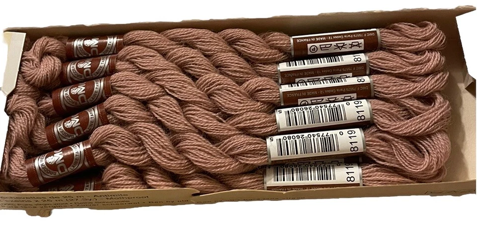 DMC Wool Embroidery Floss Broder Medici Dusty Mauve 8119 27.3yd 12 Skeins - Image 1 of 4