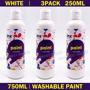 3x 250ml White Kids Washable Craft Paint School Paints Poster Paints Students AU - Picture 1 of 4