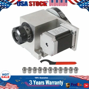 CNC 4th Axis Hollow Shaft Rotary Table Router Rotational Axis w/ 11x ER32 Collet - Picture 1 of 14