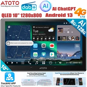 Radio de coche ATOTO X10 Android 13 DAB+ 10 pulgadas GPS Navi 8 GB+128 GB ChatGPT-AI 4G LTE - Imagen 1 de 10