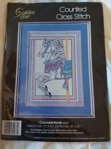 Golden Bee Counted Cross Stitch Carousel Horse - Picture 1 of 2