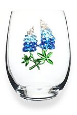 Queens Jewels Stemless Wine Glass Bluebonnets