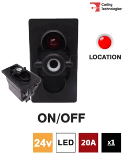 Base Interruptor Balancín Carling 273.203 Serie V 24V ON/OFF SP 1xLED ROJO - Imagen 1 de 5