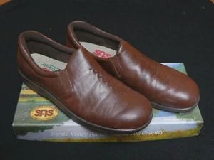 SAS Sz 8.5AAA Womens Black Leather Slip-On Shoes Clog Walking Tripad Comfort USA - Picture 1 of 4