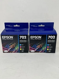 Epson 702 Durabrite T702120-BCS 4-Color Combo Lot 2, Neu - Abgelaufen 7/22 8/23 - Bild 1 von 6
