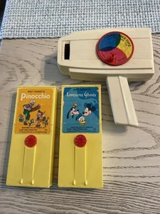 1973 Vintage Fisher Price Movie Viewer Projector Working with 2 Disney Tapes - Picture 1 of 5