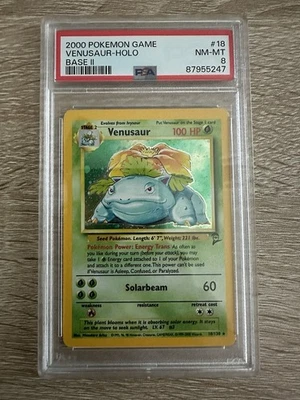 Базовый набор карт Pokémon Venusaur 2 PSA 8 плит с бонусным подарком - Изображение 1 из 2