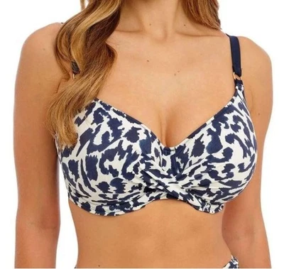 NUEVO Top de bikini Fantasie Hope Bay copa completa para mujer talla 34DD azul marino francés Foto 1 de 4