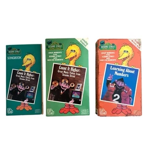 Sesame Street VHS lot Count It Higher & Learning About Numbers Tape w/ Songbook - Imagen 1 de 5