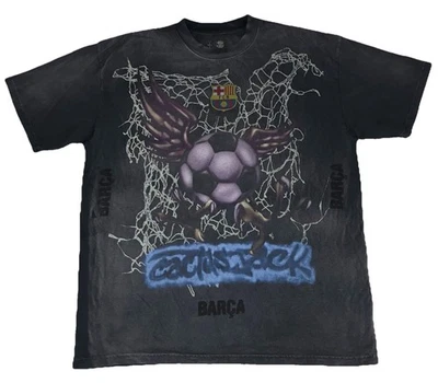Camiseta Travis Scott x FC Barcelona Lavado Spray Logo L NUEVA *defecto Foto 1 de 4