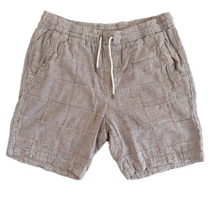 Island Republic 32x7 Red Blue Striped Patchwork Drawstring Waist Men's Shorts - Picture 1 of 6