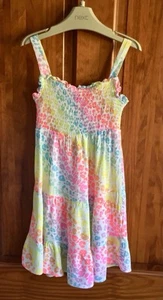 GEORGE Girl’s Multicoloured Leopard Print Spaghetti Strap Dress - Size 6-7 Years - Picture 1 of 6