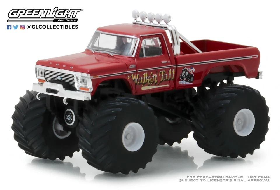 Camión monstruo Ford F250 1979 luz verde 1:64 *Kings of Crunch 2* Walkin Tall nuevo en paquete Foto 1 de 1