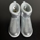 UGG Kids Size 5 US/EU 37 Classic Mini Silver Sequin Mirror Ball Ankle Boots NEW