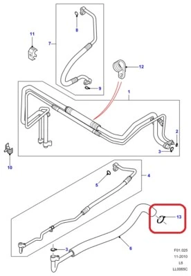 GENUINE LAND ROVER JUU100740 O RING-A/C Line (Evap to Comp) 1996-2006 Freelander - Image 1 of 3