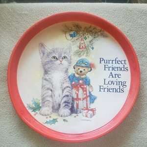12" 1992 GIORDANO TIN CHRISTMAS TRAY FRIENDS - Picture 1 of 1