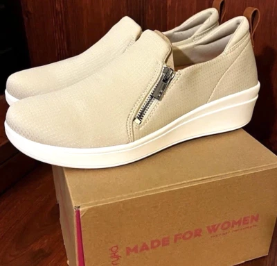 Ryka Luminous Slip-On Sneakers with Zippers French Beige Size 9M, New In Box - Image 1 of 4