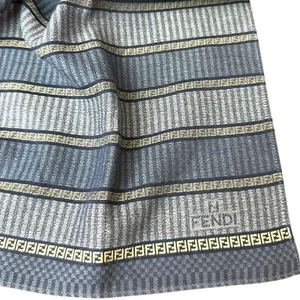 Fendi Blue Striped Cotton Handkerchief Square Small 17”x17” - Picture 1 of 7
