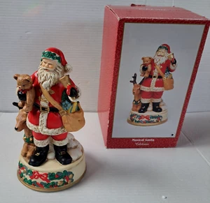 Vintage  Santa Claus Is Coming To Town  Bisque Porcelain Musial Figurine - Picture 1 of 12